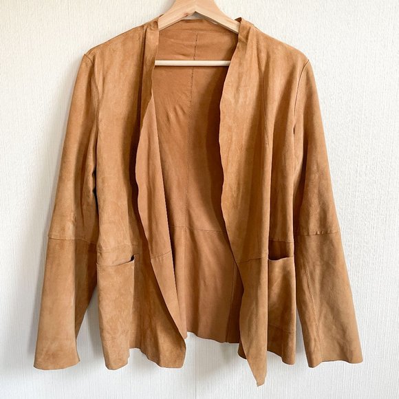 Seventy Sergio Tegon Suede Jacket Camel Size IT 44 US Medium - Picture 3 of 16